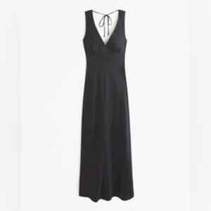 Plunge Cowl Back Maxi Dress